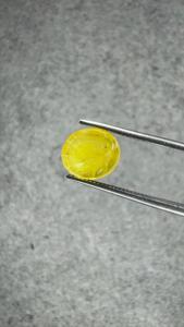 Saphir Jaune Naturel de Bangkok 4,37 Ct, Coupe Ovale, Pierre Précieuse Dorée pour Bague, Pendentif, Bijoux Fins - Product Image 2