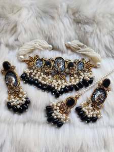 Parures de bijoux tendance en perles pour femmes, collier élégant, boucles d'oreilles, cadeau de mariage, fournisseur en gros - Product Image 5