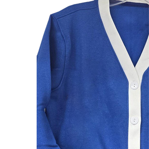 Cardigan en polaire bleu et blanc Zeta pour femmes, universités et collèges, sororités et fraternités. - Product Image 4