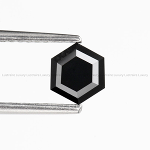 เพชรทรงหกเหลี่ยมสีดำธรรมชาติขนาด 6.00 x 6.00 มม. แบบขุ่น สำหรับทำเครื่องประดับ เช่น แหวน สร้อยข้อมือ สร้อยคอ ต่างหู - Product Image 5