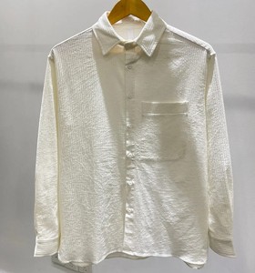 Chemise plissée décontractée à manches longues pour homme, tendance et personnalisable, en tissu sergé tricoté 100 % coton, infroissable - Product Image 2