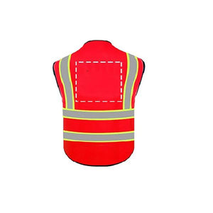 Gilet de sécurité noir réfléchissant orange personnalisé, haute visibilité classe 2, avec logo d'entreprise, poches, boutons côtelés, UPF 35, séchage rapide - Product Image 2