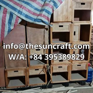 Meuble de salle de bain moderne en bois massif et rotin, durable, avec tiroirs, vente en gros, taille et couleur personnalisées, prix compétitifs du Vietnam - Product Image 6