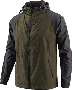 Vestes de randonnée imperméables en toile à fermeture éclair, fines, respirantes et coupe-vent pour hommes, personnalisables, prix de gros abordable, best-seller - Product Image 4