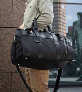 Sac de voyage en toile et cuir de qualité supérieure, robuste, imperméable, pour week-end, sac de sport LCTB-0023 - Product Image 1