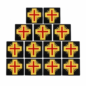 Écussons de qualité supérieure pour prêtres religieux, brodés à la main, personnalisés, en fils d'or, pour la franc-maçonnerie, fournitures de régalia - Product Image 1