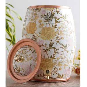Distributeur d'eau en cuivre avec motif floral et robinet pour usage domestique - Product Image 3