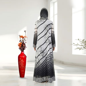 Abaya légère de créateur, châle assorti, cardigan ouvert arabe, vêtements de mode islamique modeste pour femmes, pour l'Aïd et le Ramadan - Product Image 2