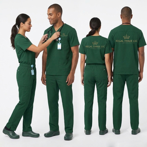 Tenue médicale unisexe : Blouse à col en V et pantalon de jogging pour infirmiers et médecins - Product Image 4