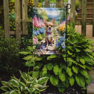 Drapeau de jardin multicolore Chihuahua Spring Path Décoratif Boîte aux lettres Bannière de cour pour Patio Artwork et parterres de fleurs Petite taille - Product Image 2