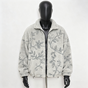 Veste décontractée pour homme en cuir véritable bleu, style vintage, gaufrée et vieillie, avec patchwork à carreaux, col montant et fermeture éclair - Product Image 3