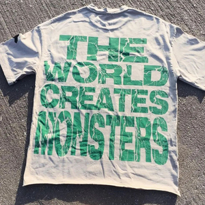 T-shirts pour hommes personnalisés avec logo imprimé sur le devant, coupe ample, 100% coton, poids lourd, lavage à l'acide, manches courtes, style streetwear, respirants - Product Image 4