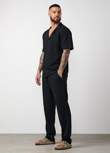 Custom Wholesale Blank Plus Size Cotton <b>Jogger</b> Sweatpants <b>Stacked</b> Sweat Loose Pants Men Straight Leg Sweatpants - Product Image 4