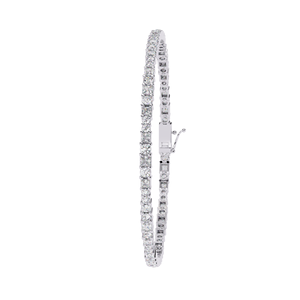 Women's White Gold Diamond Bracelet Round Brilliant Cut Natural D Color GIA Certified Classic Wedding Jewelry - Product Image 3