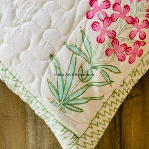 Funda de Cojín Cuadrada Decorativa de Algodón con Estampado a Mano Indio, Acolchada, 40 x 40 cm - Product Image 2