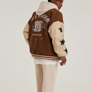 Veste d'hiver unisexe personnalisée avec broderie, nouvelle veste bomber universitaire, veste varsity, 100% laine, coupe-vent, style punk - Product Image 2