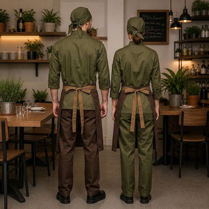 OEM Chef Uniform Kit Polyester Cotton Breathable Anti-Pilling <b>Kitchen</b> Staff Uniform Set Custom Logo - Product Image 2