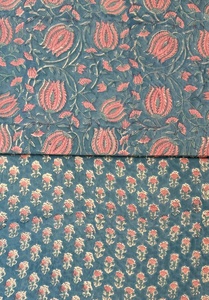 Tissu en coton imprimé au bloc réutilisable, écologique, motif floral, impression personnalisée, impression au bloc manuel, fournisseur de tissus en gros - Product Image 2