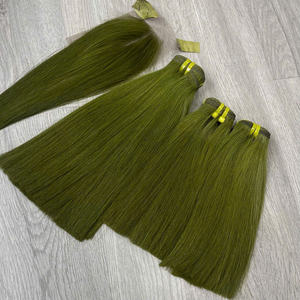 Cabello Humano Vietnamita Color Verde Plátano de Alta Calidad, Super Double Drawn, Precio al por Mayor - Product Image 6