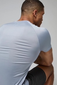 Men Active short Sleeve Tee Fitted Gym Workout Muscle Fit Athletic Crew Neck <b>Compression</b> Training top mens fitted long sleeve - Product Image 4