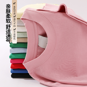 เสื้อยืดแขนสั้นทรงปกติ ผ้าคอตตอน 100% น้ำหนัก 220 กรัม แบบถักลายตัวอักษร สกรีนโลโก้ตามสั่ง ขายส่ง สำหรับผู้หญิงและผู้ชาย - Product Image 1