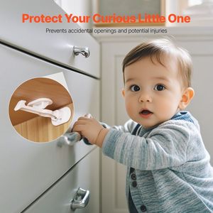 Paquet de 12 serrures de verrouillage d'armoire invisibles adhésives de sécurité pour enfants faciles à installer Mesures de sécurité à domicile - Product Image 2