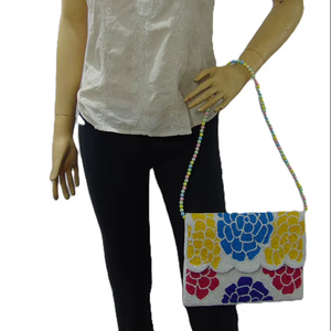 Bolso de Mano Lowellcraft L-30 con Bordado Indio en Satén para Mujer, Ideal para Fiestas, Bodas, Uso Diario y Regalos - Product Image 5