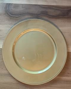 Reusable Gold Charger Charger <b>Plate</b> Custom Size Food Contact Safe Dish Display Luxury Design Metal <b>Plates</b> wedding <b>Decor</b> - Product Image 1