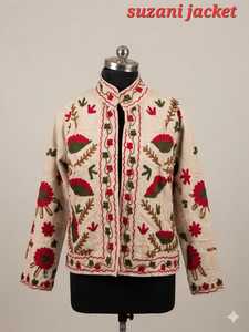 Exclusive Ethnic Wear <b>Summer</b> Floral Embroidered <b>Jacket</b> with Fine Handwork Unique Multicolor Design Timeless Fashion Appeal - Product Image 3