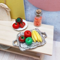 Maison de poupée miniature 1:12 Temps du petit-déjeuner - Accessoires en résine et argile DIY multicolores pour les 14 ans et plus