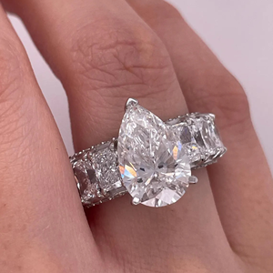 IGI Certified 11 Carat Pear Cut Lab Grown <b>Diamond</b> 14K Yellow Gold Engagement <b>Ring</b> Luxury Wedding Bridal Jewelry Gift - Product Image 1
