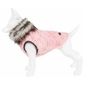 Charming <b>Designer</b> Mink Fur <b>Dog</b> Coat Jacket Luxe Pinkachew Pet <b>Clothes</b> - Product Image 5