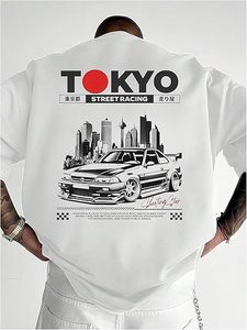 Men's <b>Japanese</b> Graphic Tees Sakura Short Sleeve T Shirts Loose Summer Aesthetic Tops Streetwear - Product Image 3