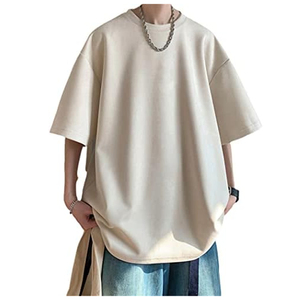 Men's Loose Fit Boxy T-Shirt • <b>Aesthetic</b> Streetwear Drop Shoulder Tee • Plain Solid Casual Jet Black Oversized <b>Top</b> - Product Image 6