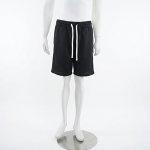 Shorts de basket-ball en mesh noir personnalisés pour hommes, vêtements de sport respirants, vêtements de sport décontractés pour l'entraînement avec cordon de serrage long - Product Image 1