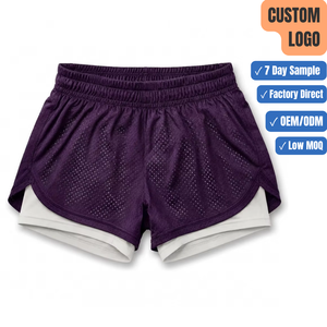 OEM ODM <b>Women</b> 2-in-1 Sports <b>Shorts</b> Quick-Drying Activewear Jogging <b>Shorts</b> Custom Print Double Layer Gym Wear <b>Shorts</b> - Product Image 1