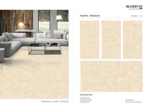 กระเบื้องพอร์ซเลนขัดเงาคุณภาพสูง ขนาด 600x1200 มม. สำหรับปูพื้นภายในอาคาร ดีไซน์ทันสมัย - Product Image 2