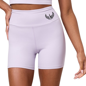Shorts de fitness taille haute violet clair pour femme – Tenue de sport extensible pour l'entraînement et la performance - Product Image 1