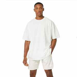 Conjunto de Camiseta y Pantalones Cortos Unisex 100% Algodón Terry, Diseño de Logotipo Personalizado, Transpirable, Holgado, Casual, de Alta Calidad para Verano - Product Image 1