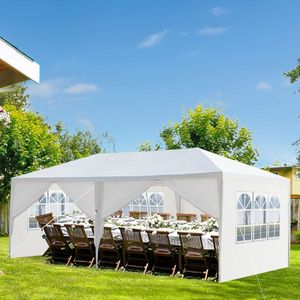 Tenda Impermeabile Bianca per Matrimoni ed Eventi con 6 Pareti Laterali Rimovibili 3x6m Gazebo da Esterno - Product Image 5