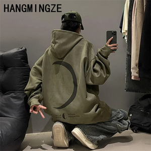 Sweat-shirt à capuche gris délavé pour homme, coupe classique, imprimé streetwear, pull-over décontracté d'hiver, 100% coton, doublure en polaire - Product Image 3