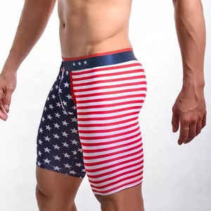 80% poliéster 20% Spandex pantalones cortos de compresión para hombres estampado de sublimación personalizado secado rápido transpirable gimnasio Fitness entrenamiento medio sólido - Product Image 2