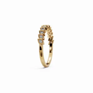 Nueva Colección de Anillos de Lujo para Mujer con Diamantes Cultivados en Laboratorio con Certificación IGI, Claridad VVS, Corte Redondo, en Oro Amarillo de 18K para Exportación al por Mayor - Product Image 2