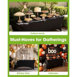 "Waterproof Rectangle Tablecloth 60x84 Inches Wrinkle-free Spill-proof Decorative Fabric <b>Table</b> Cover" - Product Image 4