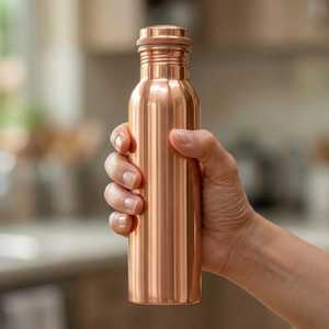 Handmade <b>Copper</b> Water <b>Bottle</b> | Pure <b>Copper</b> <b>Drink</b> <b>Bottle</b> | Ayurvedic <b>Copper</b> Flask | Leakproof Reusable <b>Bottle</b> | Kitchen & Wellnes - Product Image 2