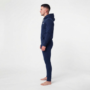 Ensemble de survêtement homme coupe classique, personnalisable avec logo, pour le sport et le jogging, OEM, bleu marine tendance - Product Image 2