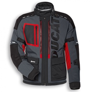 Traje de Motociclismo Ducati Strada C5 Adventure Touring, para Todo Clima, Cordura Transpirable, Manga Larga, Impermeable, con Protección, Gris y Negro - Product Image 3