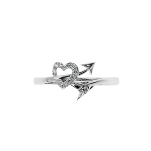 Solitario 0.08ct Cupidâ €™S Arrow Anillo de diamantes naturales-HI Color, Claridad DE LA VS-SI - Product Image 1