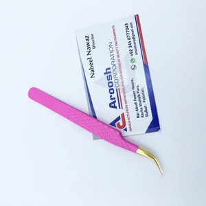 Pince à épiler rose vif couleur Plasma or courbe J pince à épiler extension de cils en acier inoxydable de haute qualité - Product Image 6