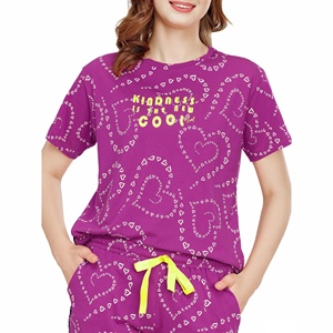 ชุดเสื้อยืด2ชิ้นสำหรับผู้หญิงชุดกางเกงขาสั้นเอวปานกลางและเสื้อบล็อคสีแขนสั้นออกแบบได้ตามต้องการฤดูร้อน - Product Image 6